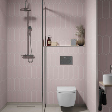 Fibo Urban Dusky Pink Elongated Hexagon Wall Panel